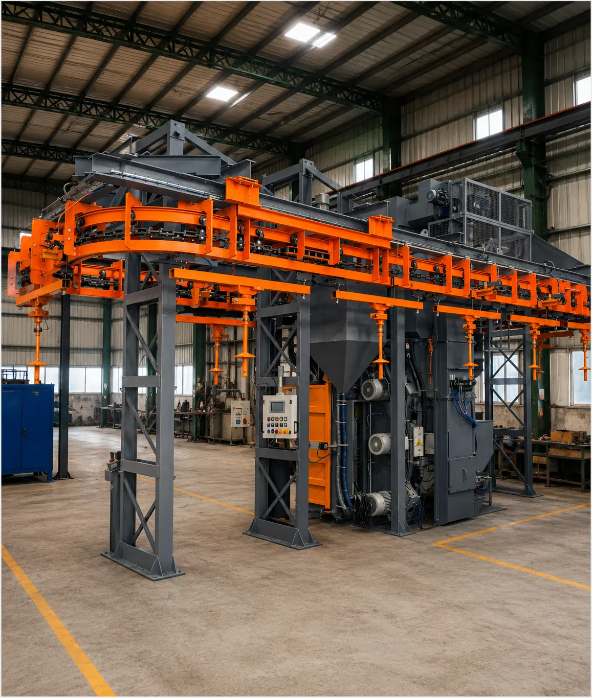 Continuous Monorail Shot Blasting Machines